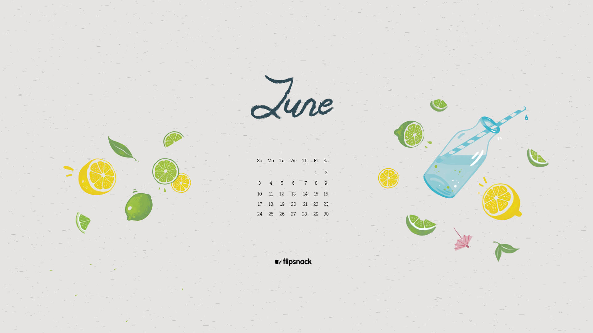 Summer Lemonade June Calendar