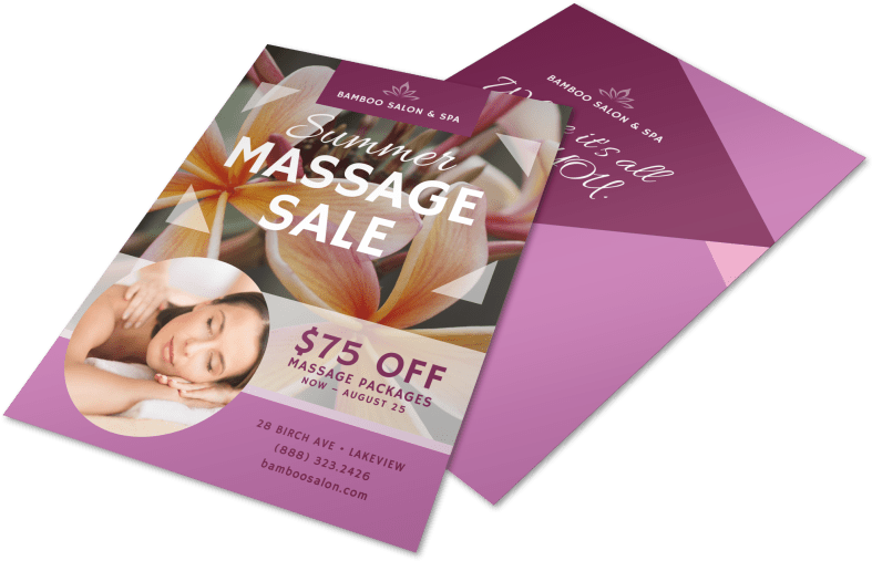 Summer Massage Sale Flyer PNG