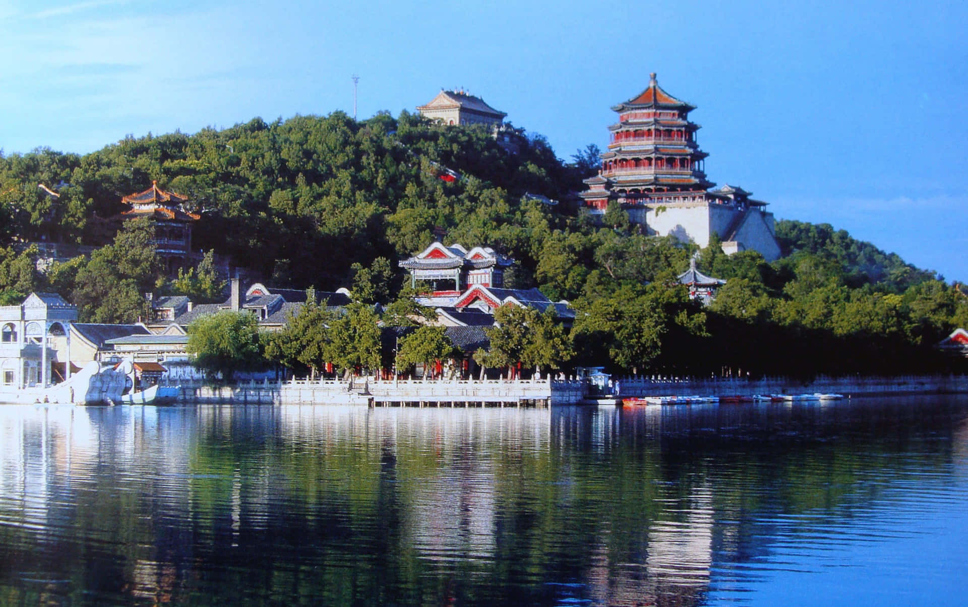 Summer Palace By The Lake Wallpaper