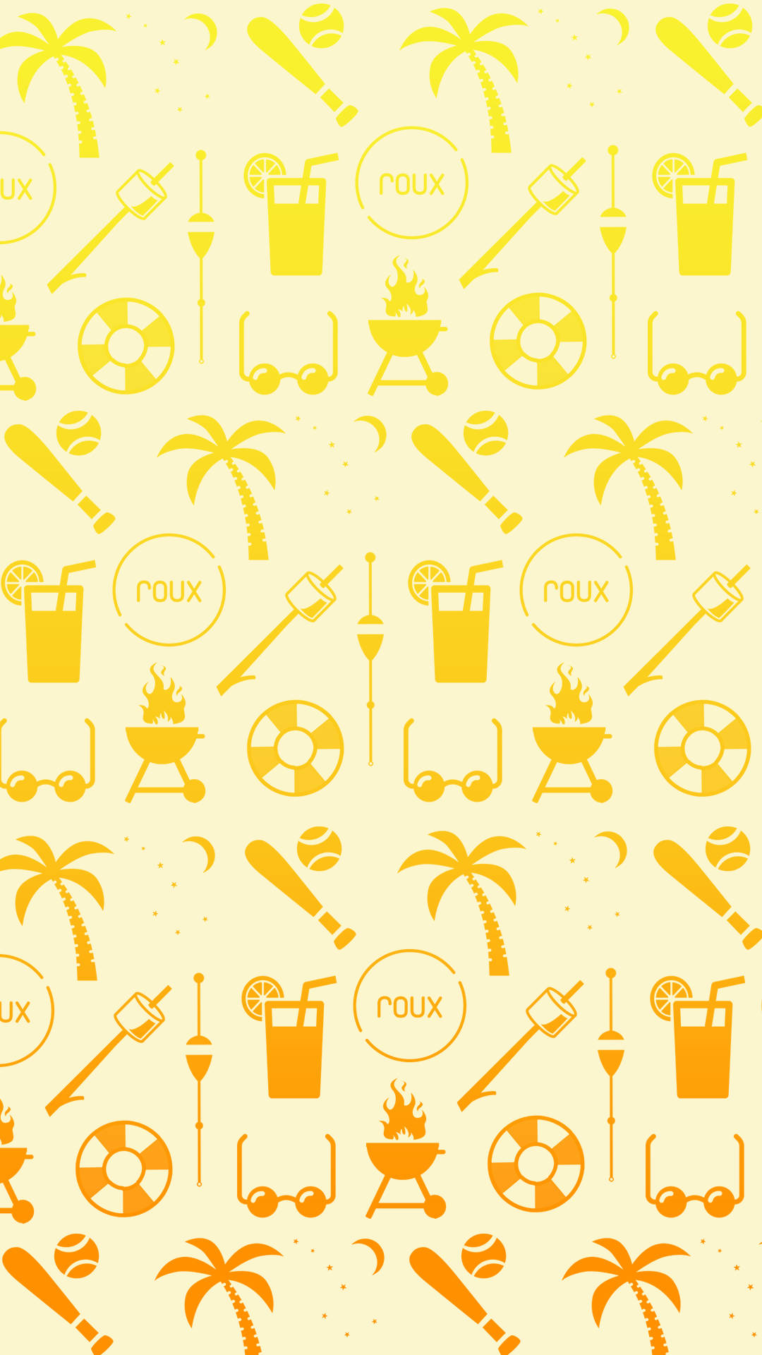 Yellow Summer Icons Phone Pattern Wallpaper