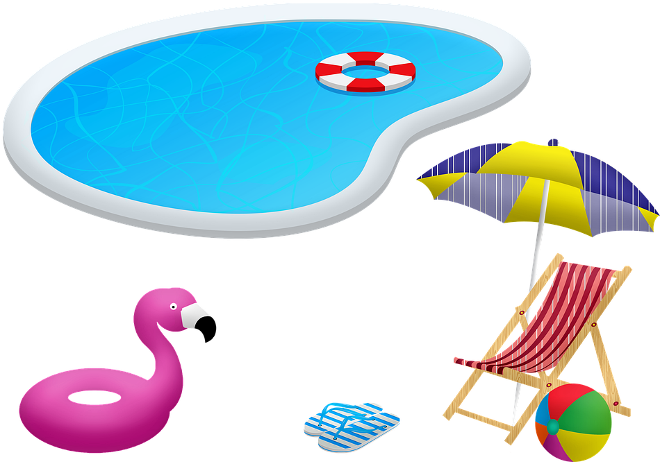 Summer Poolside Relaxation Scene PNG