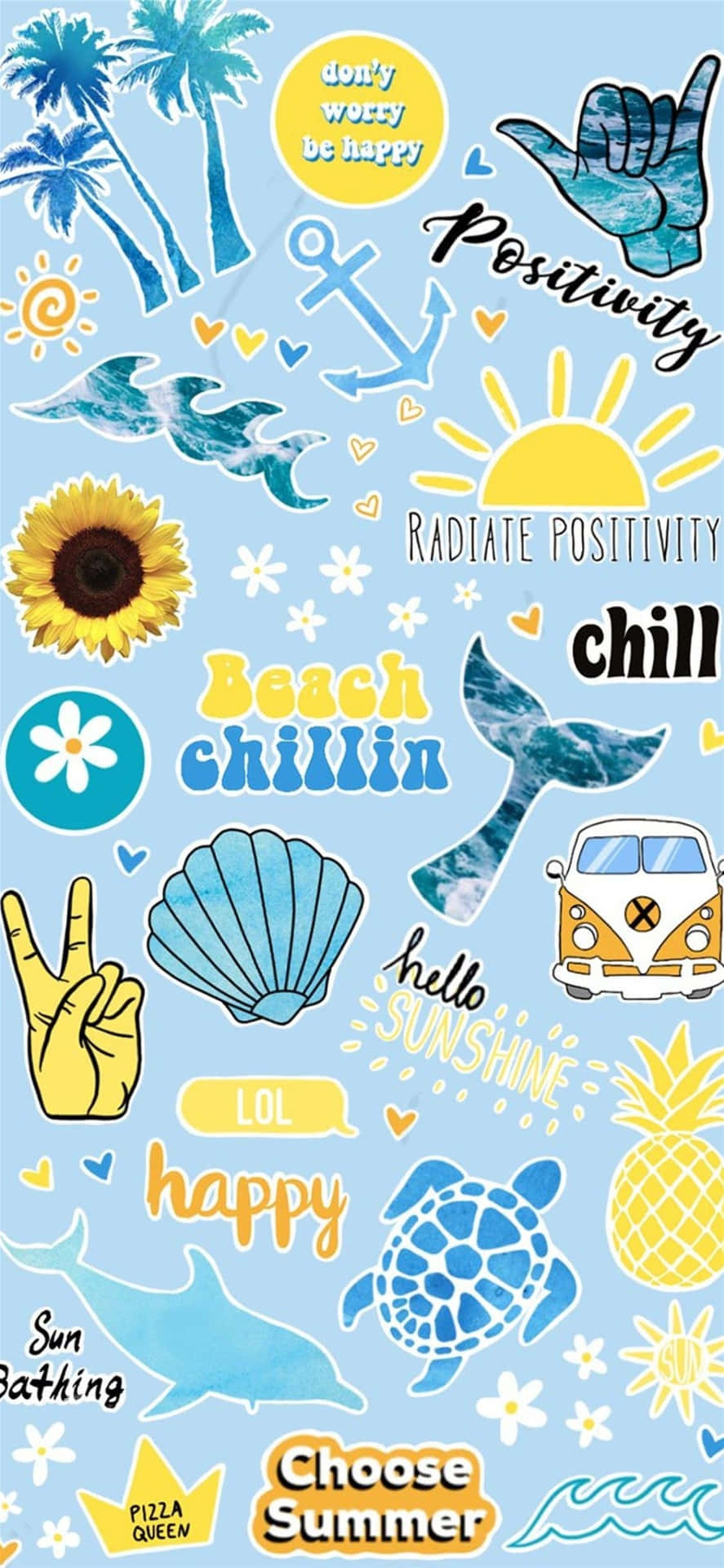 Summer Positivity Collage Aesthetic.jpg Wallpaper