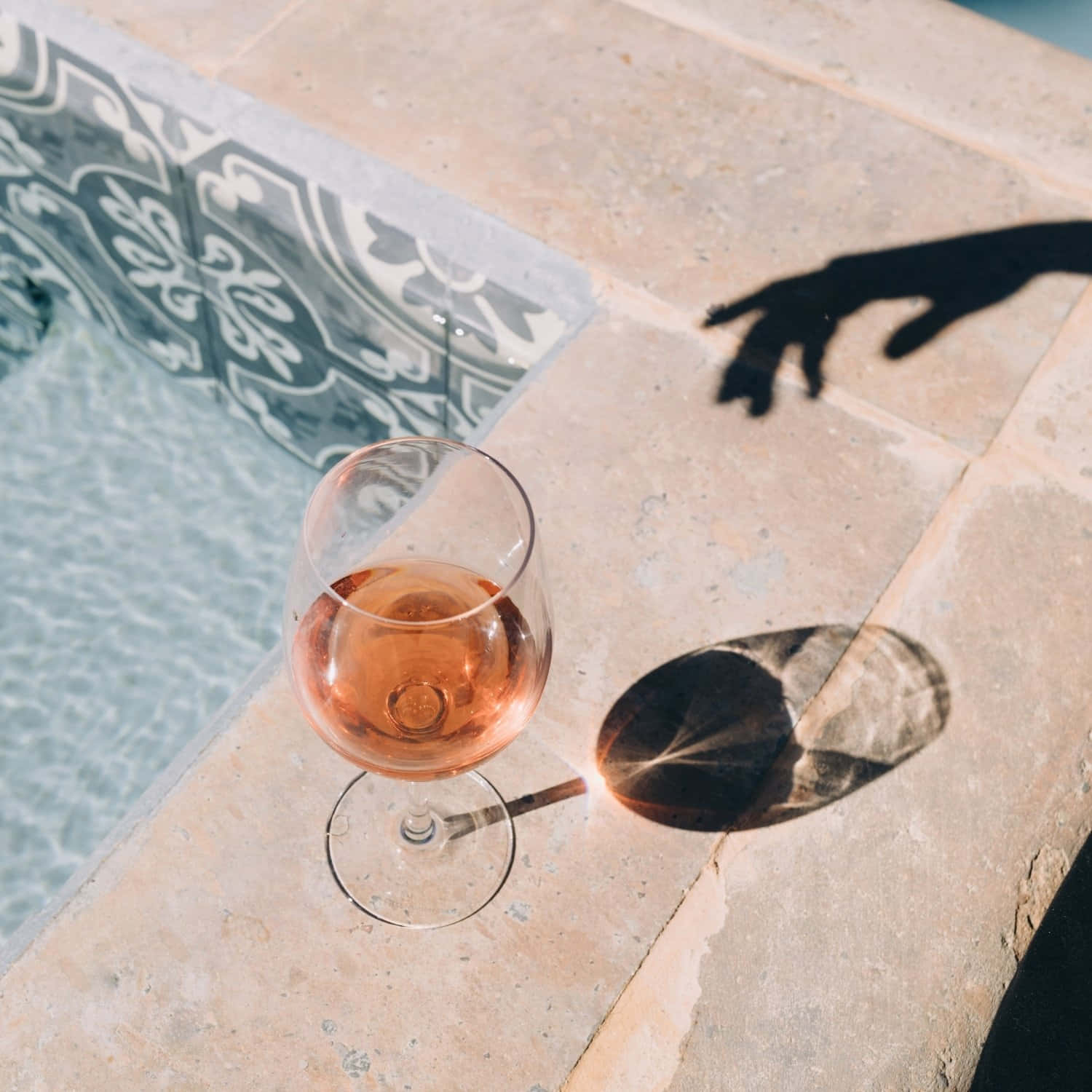 Summer Relaxation Poolside Wine Wallpaper