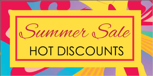 Summer Sale Hot Discounts Banner PNG