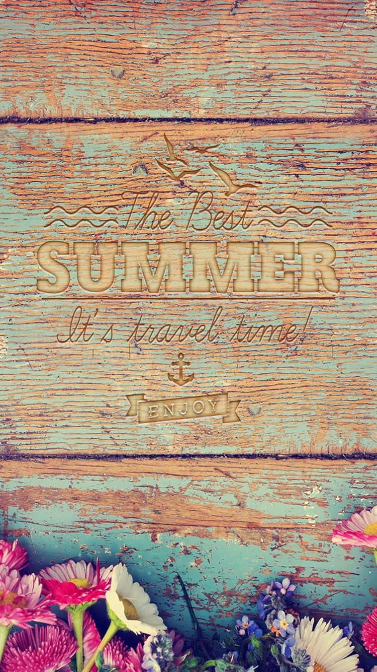 Summer Time Iphone With A Wooden Sign Wallpaper