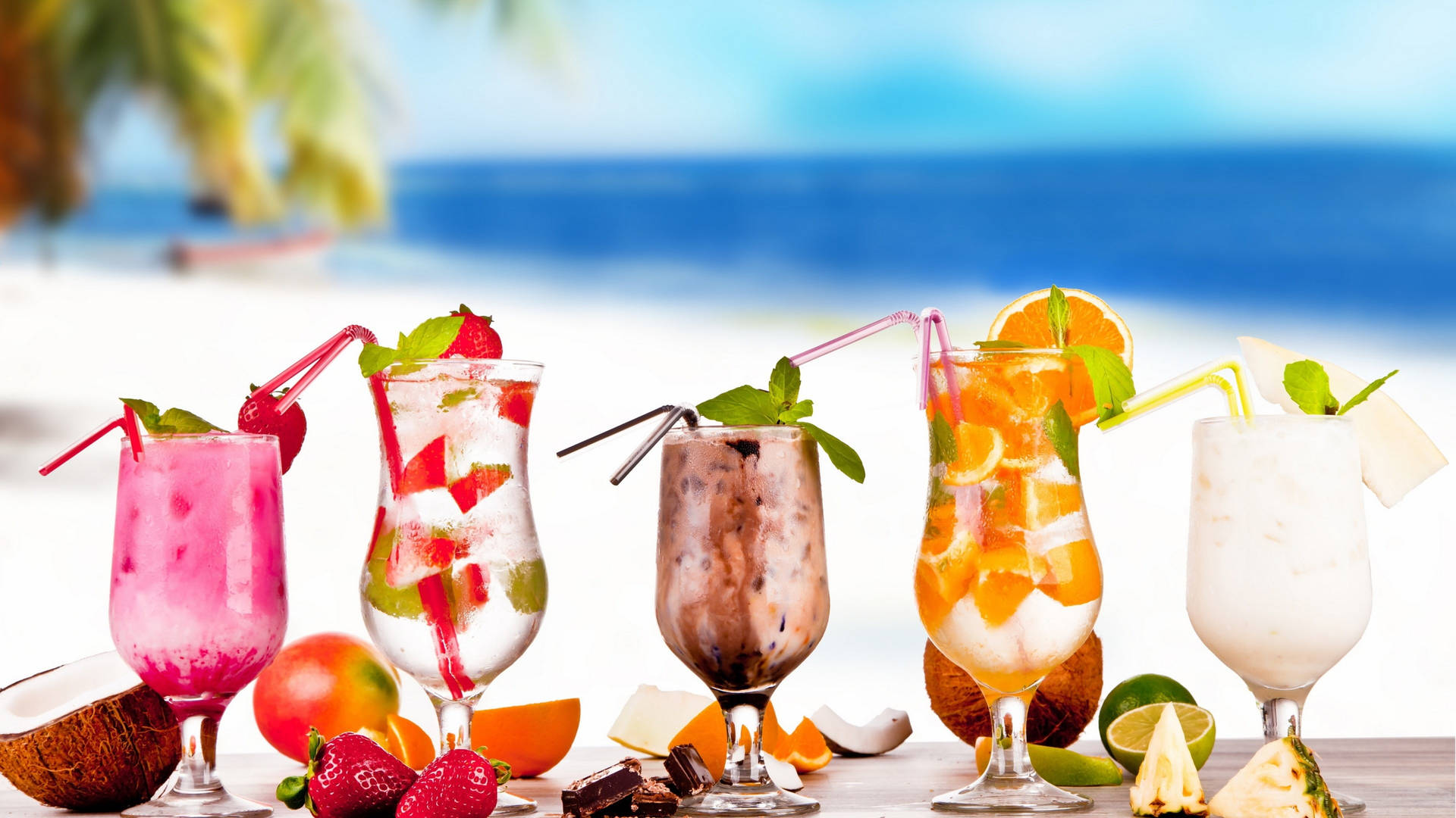 Summer Tropical Cocktail Full 4k Wallpaper