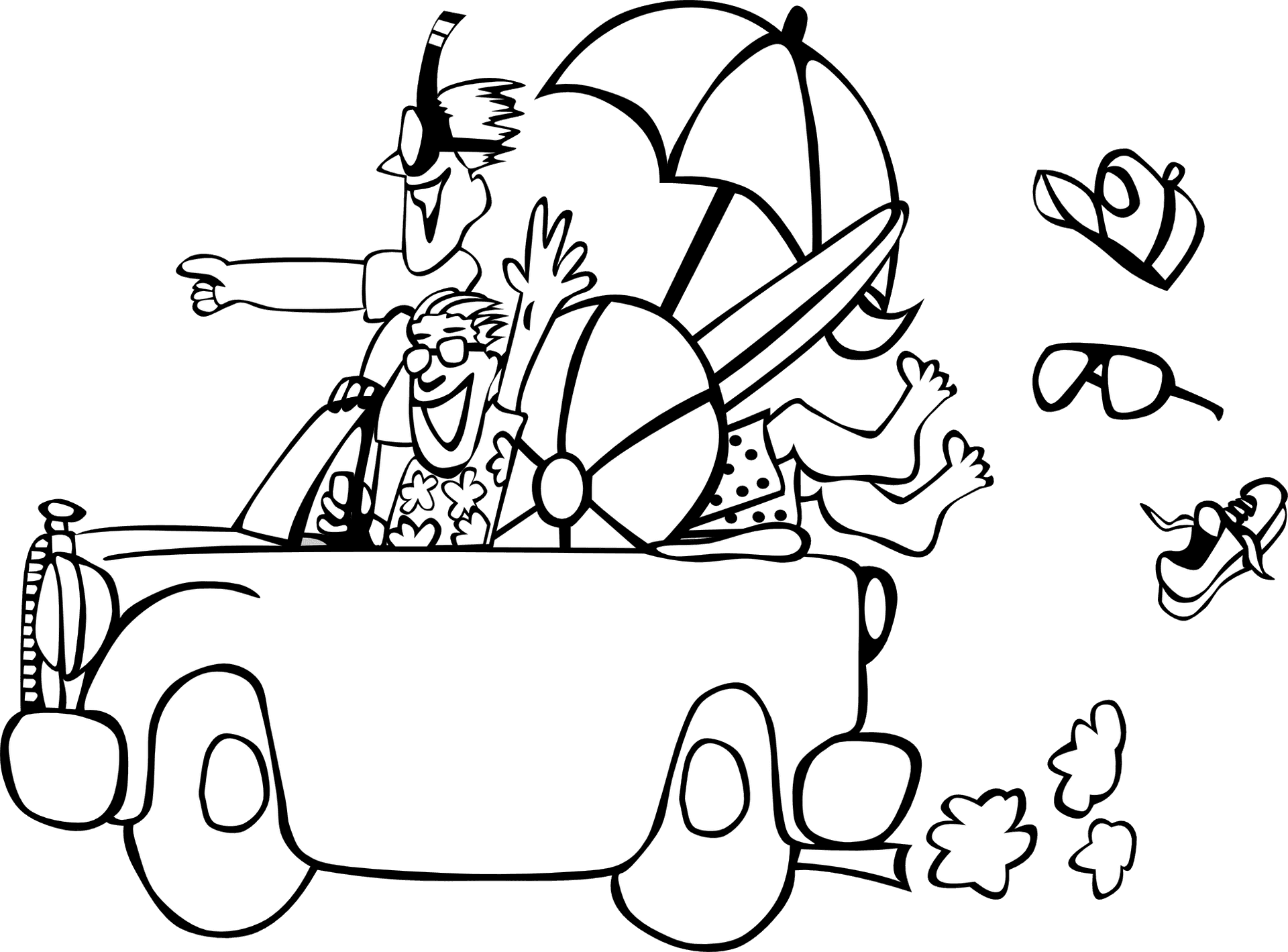 Summer Vacation Car Ride Clipart PNG