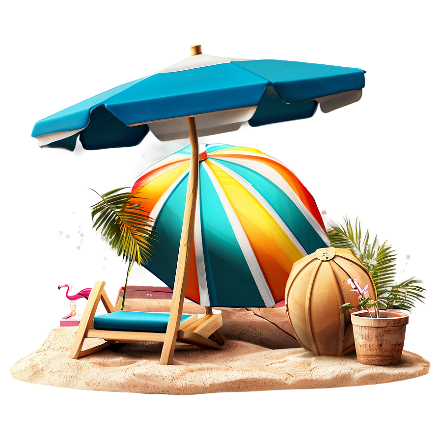 Summer Vibes Beach Scene Png Mhc PNG