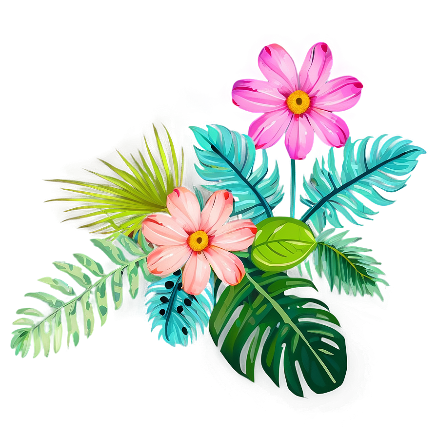 Summer Vibes Floral Design Png 12 PNG