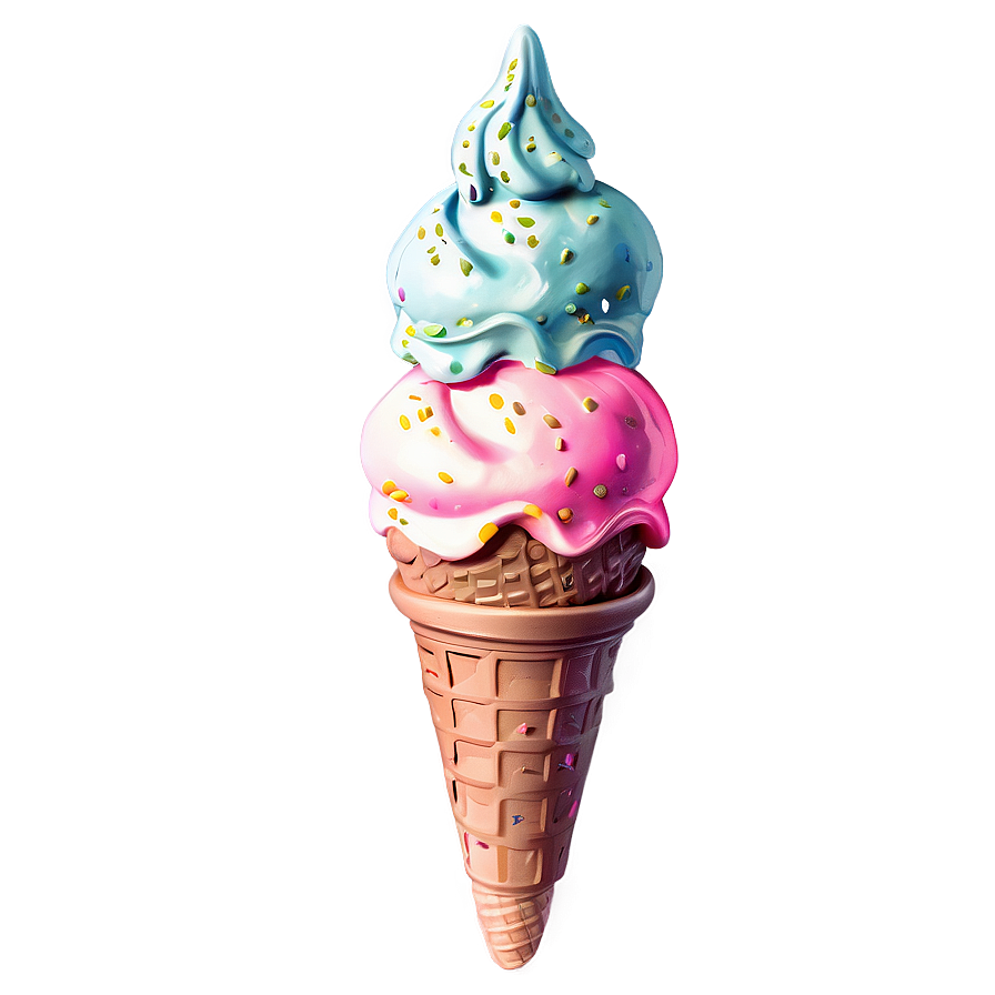 Summer Vibes Ice Cream Cone Png 06252024 PNG