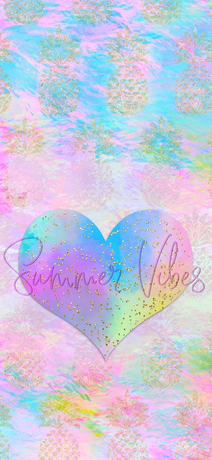 Summer Vibes Pastel Rainbow Background Wallpaper