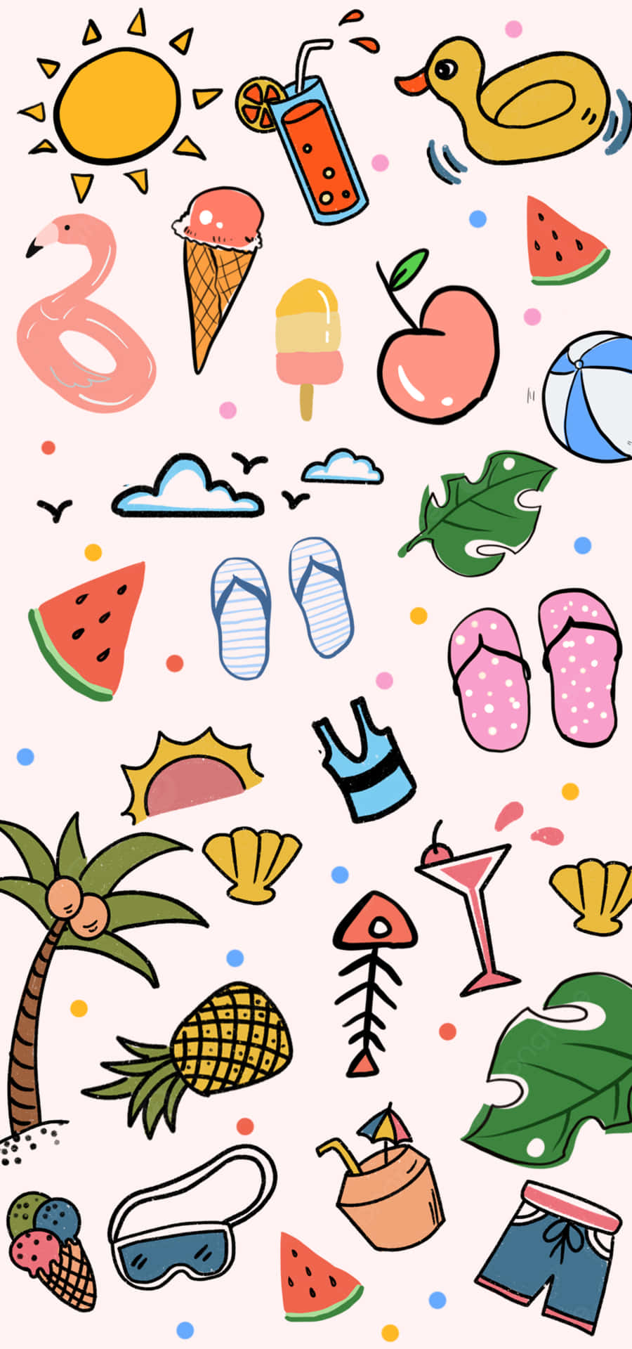 Summer Vibes Pattern Slippers Wallpaper