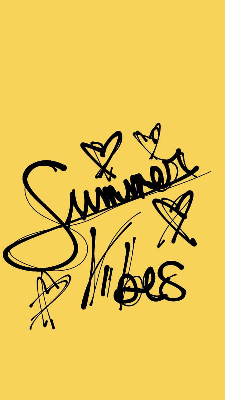 Summer Vibes Yellow Background Wallpaper