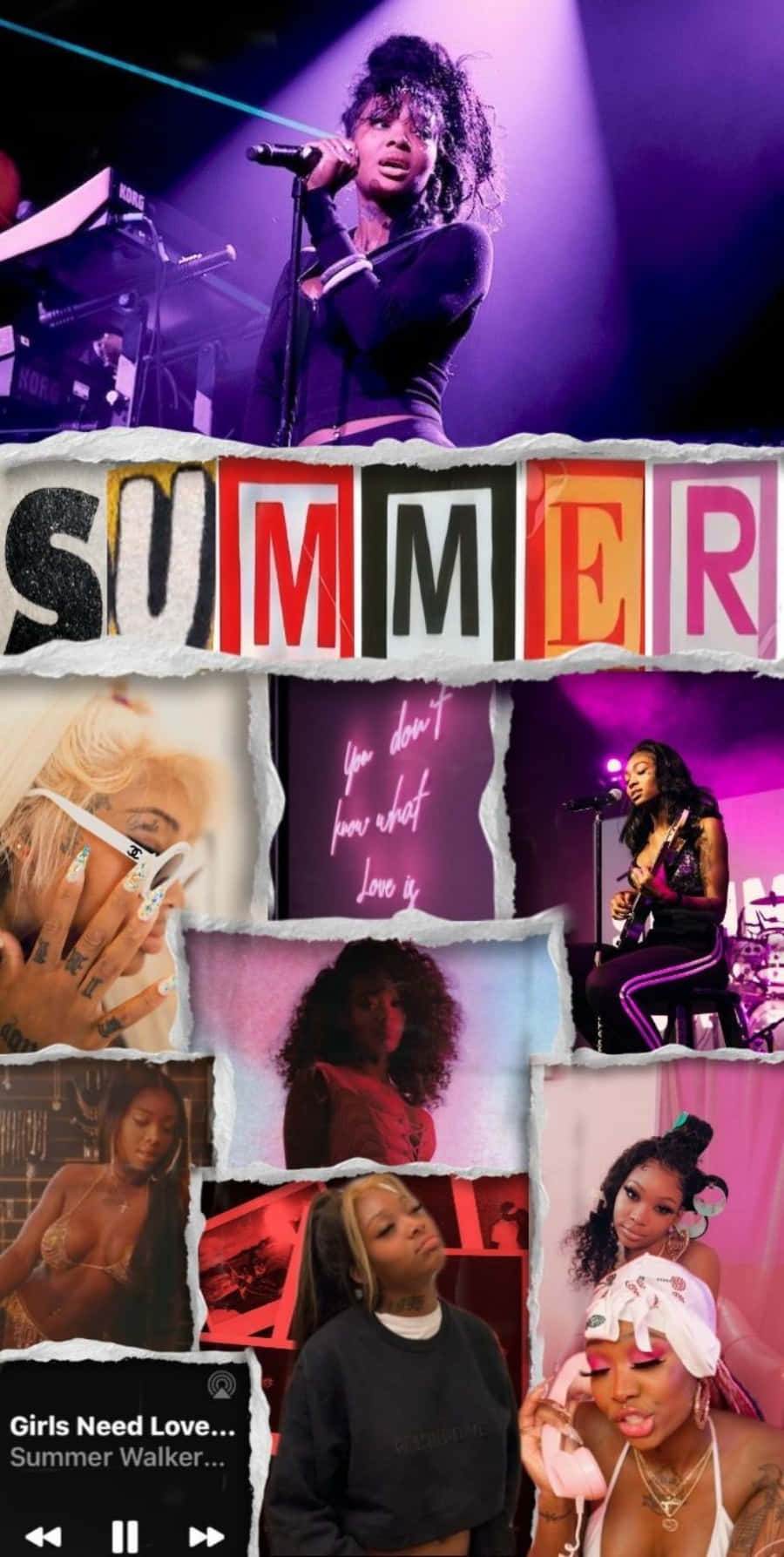 American R&B Singer Summer Walker Collage Wallpaper