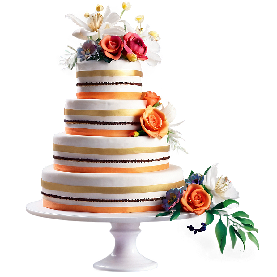 Summer Wedding Cake Png 13 PNG