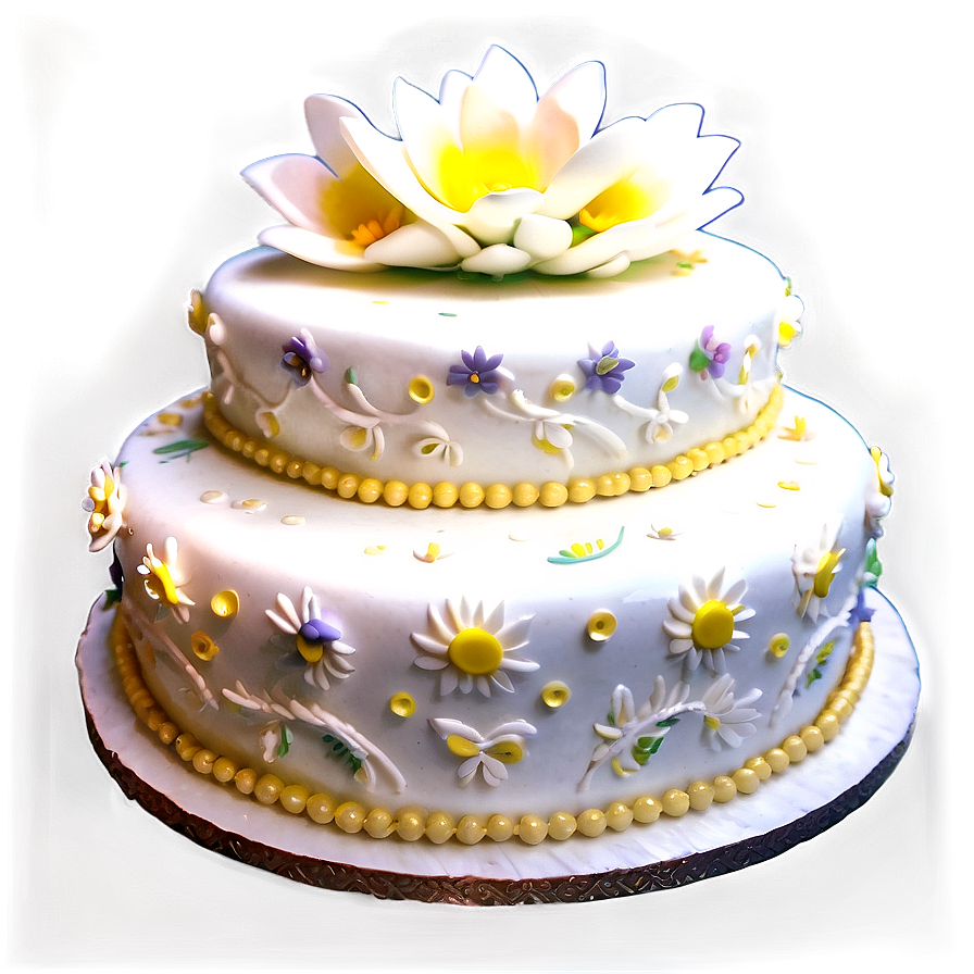 Summer Wedding Cake Png Sqn PNG