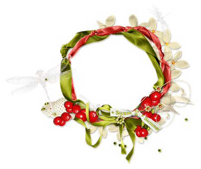 Summer Wreath Dragonflies PNG