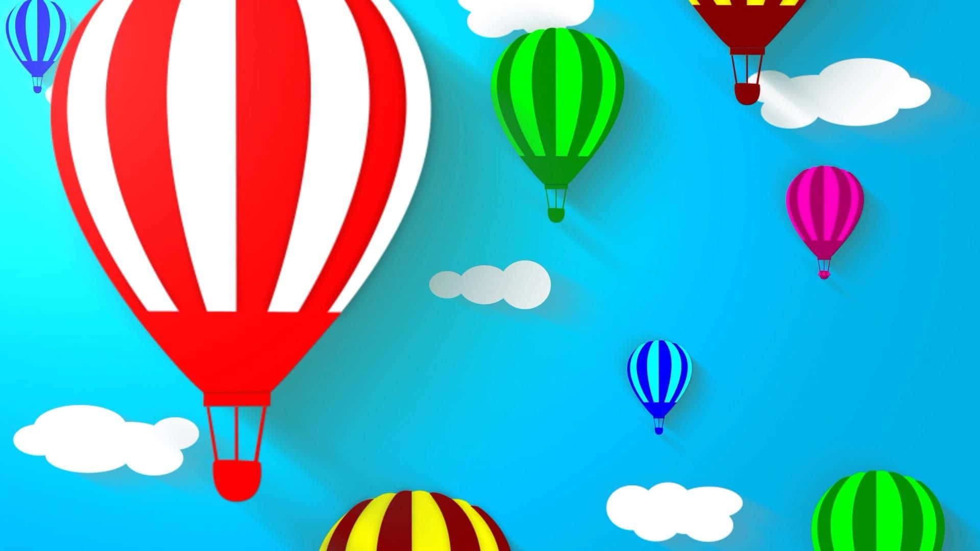 Hetaluftballonger Flyger På Himlen