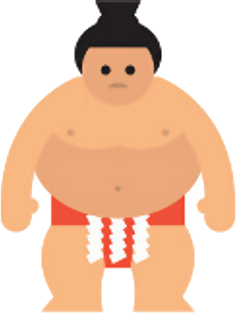 Sumo Wrestler Cartoon Illustration PNG