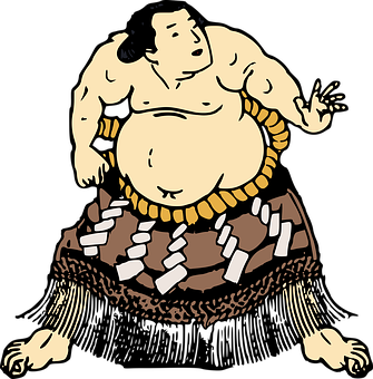 Sumo Wrestler Cartoon Illustration PNG