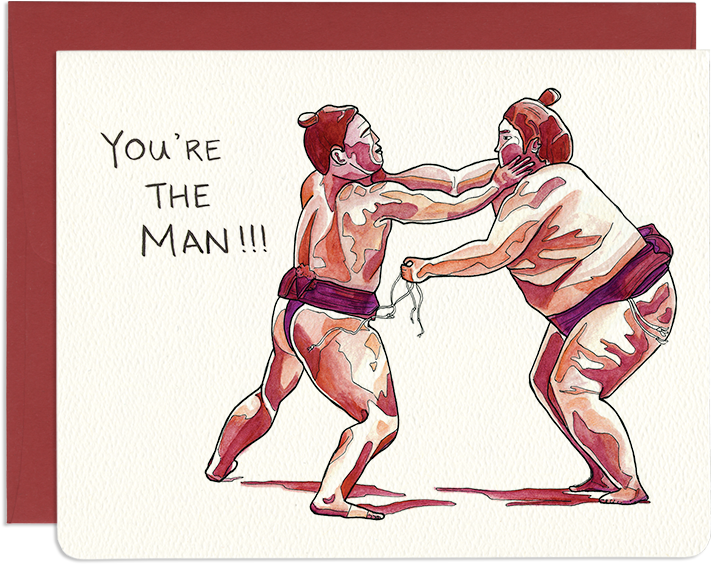 Sumo Wrestlers Greeting Card PNG