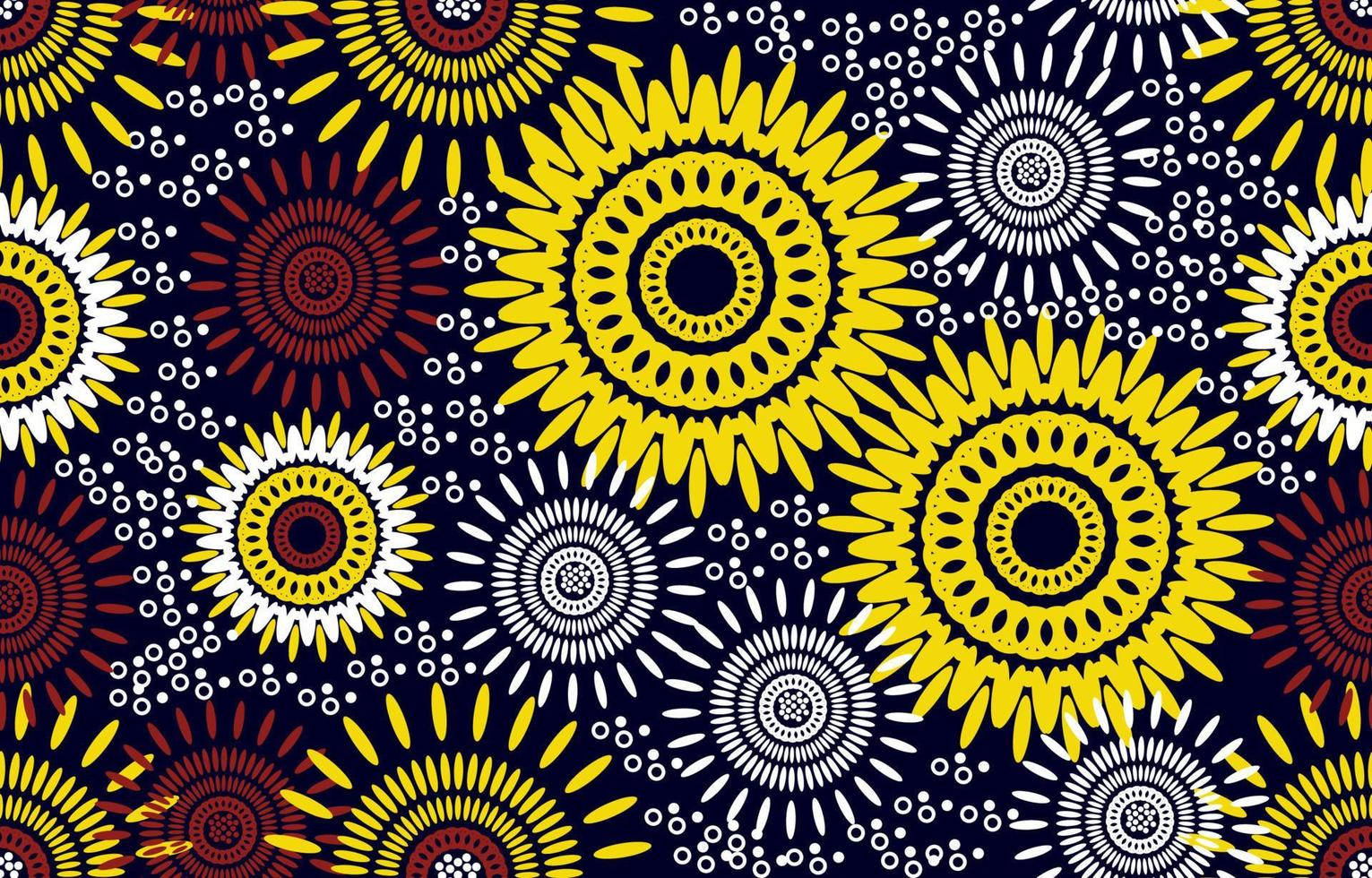 Sun African Wax Fabric Pattern Wallpaper