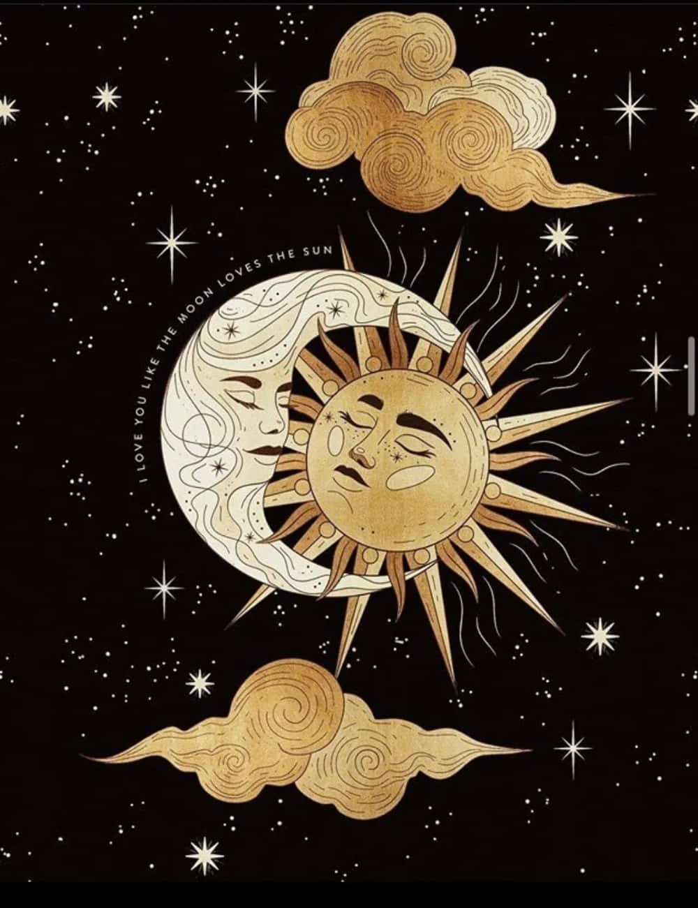 celestial sun and moon wallpaper