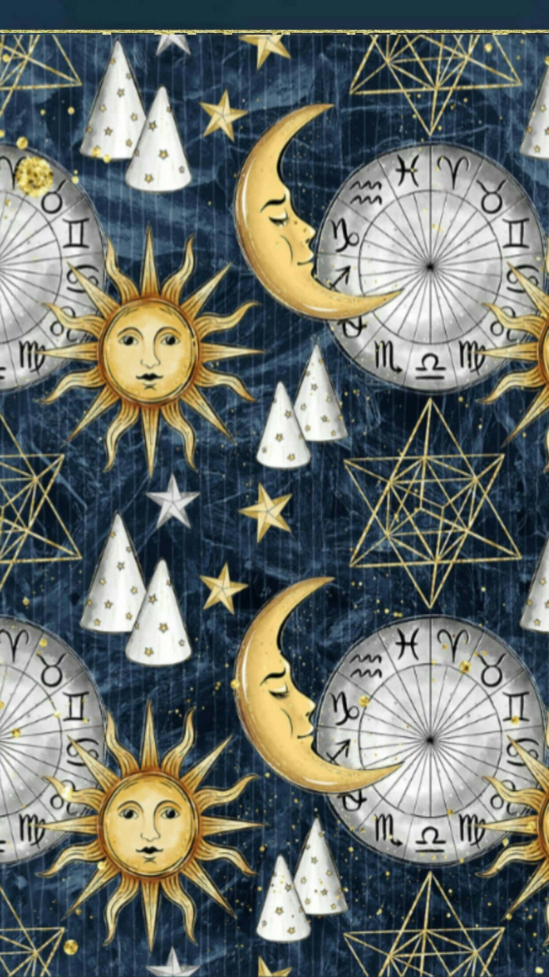 Mystical Sun and Moon Aesthetic Wallpaper
