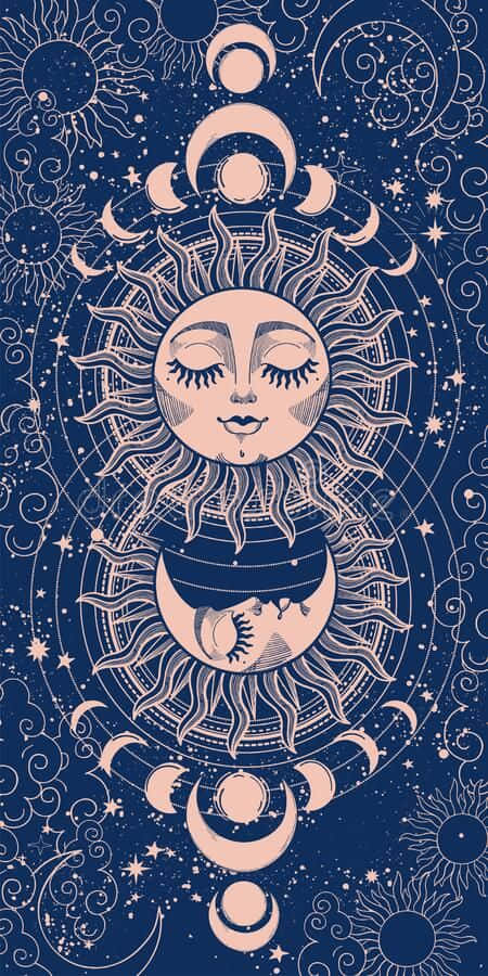 celestial sun and moon wallpaper