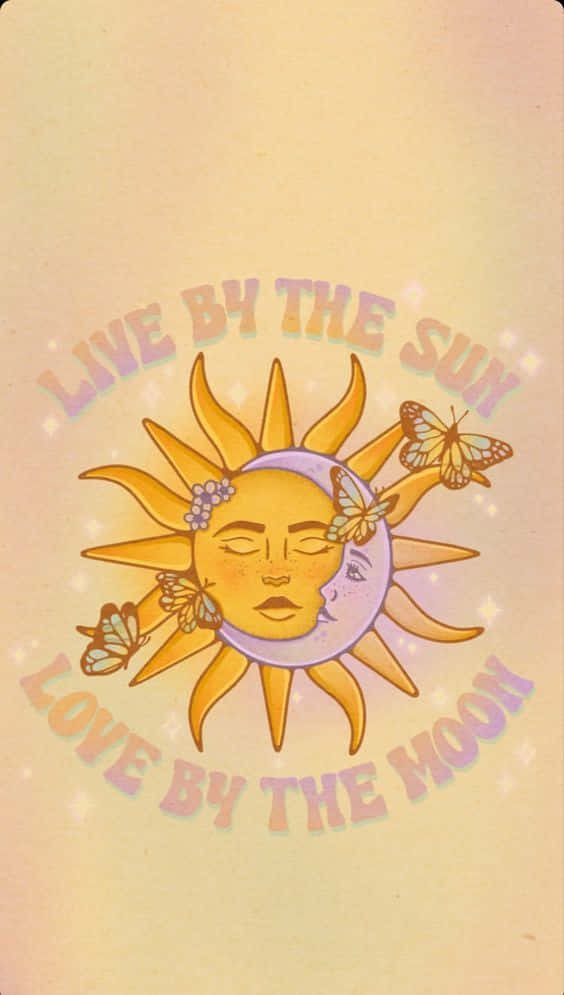 Mystical Harmony of Sun and Moon Wallpaper
