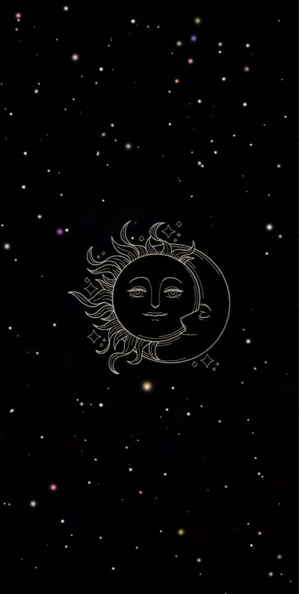 Embracing the Cosmic Balance - Sun and Moon Aesthetic Wallpaper