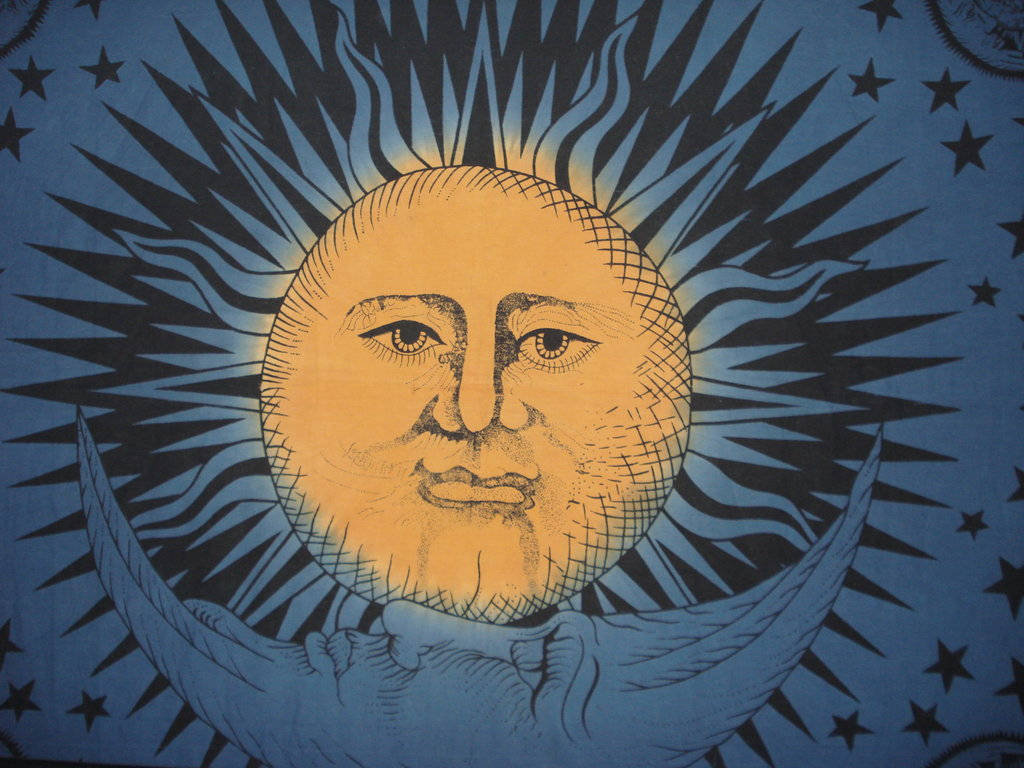 Sun And Moon Illustration Wallpaper
