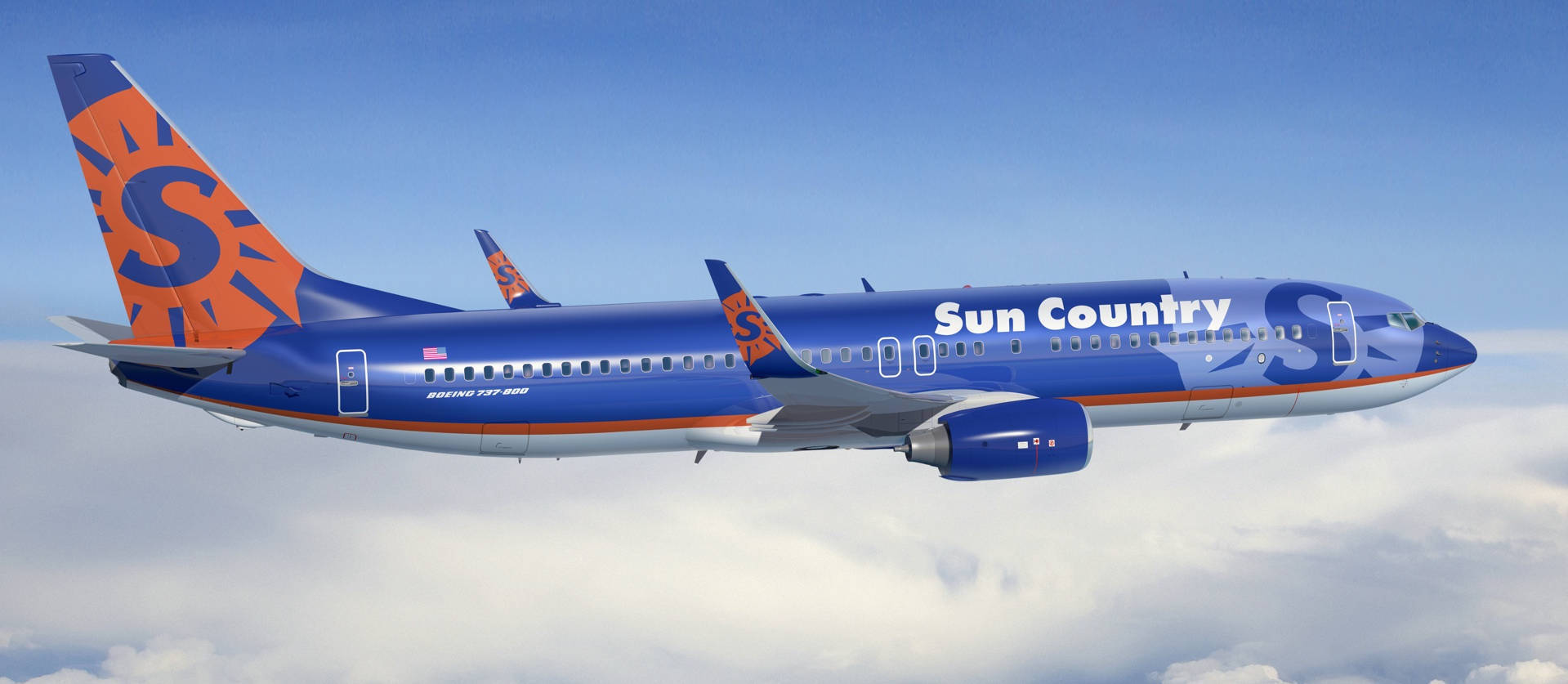 Sun Country Aircraft Above Clouds Wallpaper