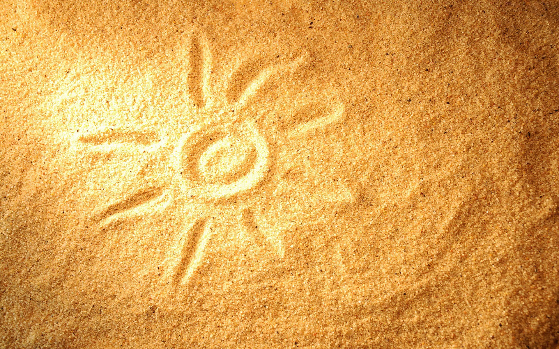Sun Drawing On Sand Wallpaper