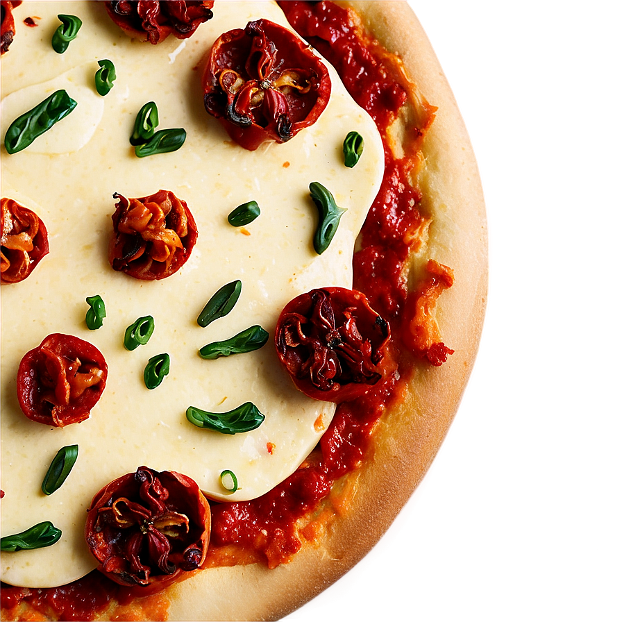 Sun-dried Tomato Pizza Png Vew PNG