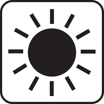 Sun Icon Simple Blackand White PNG