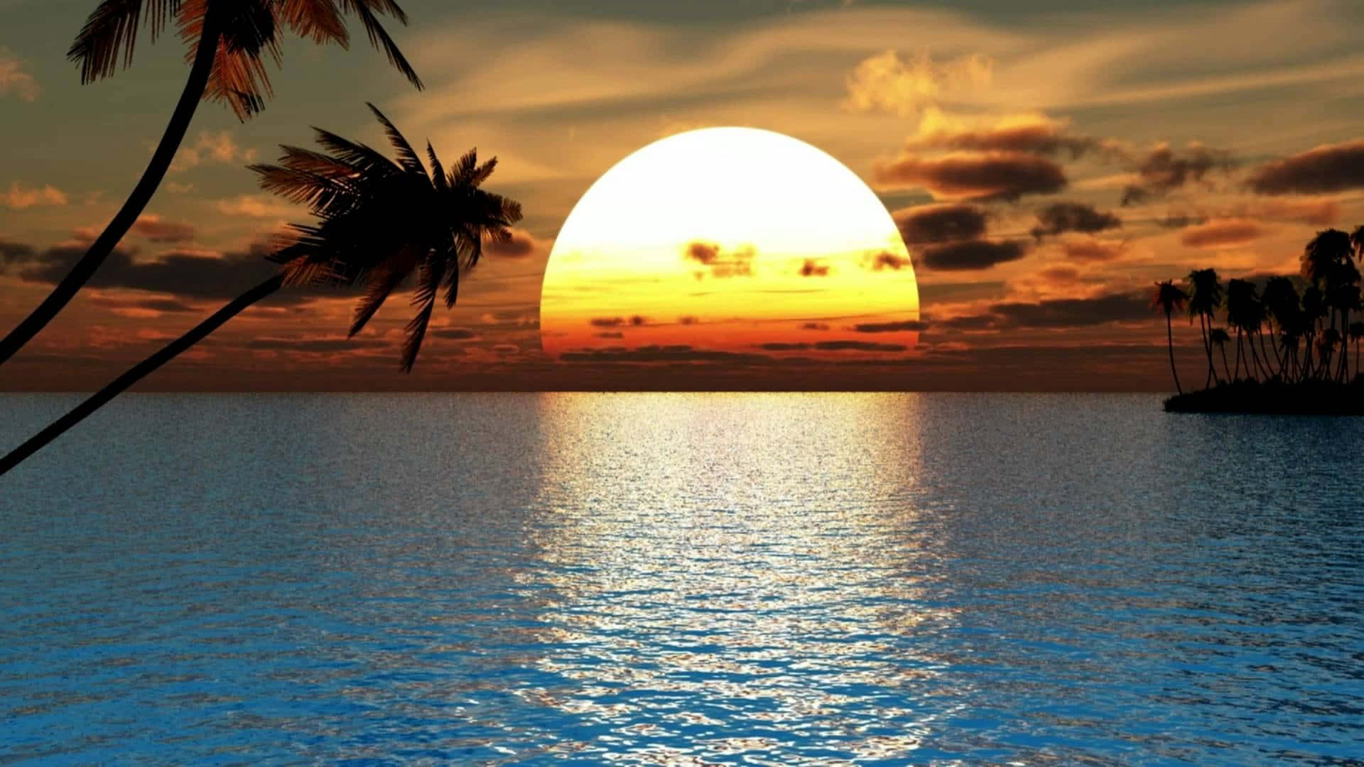 Sun In The Ocean Of Apia Wallpaper