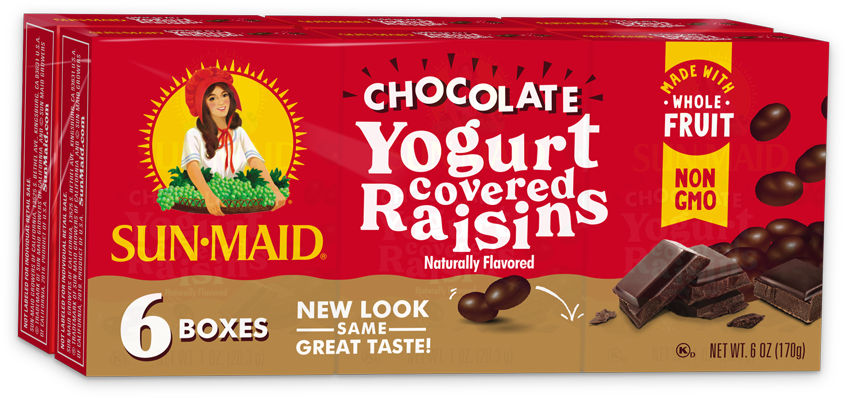 Sun Maid Chocolate Yogurt Covered Raisins Packaging PNG