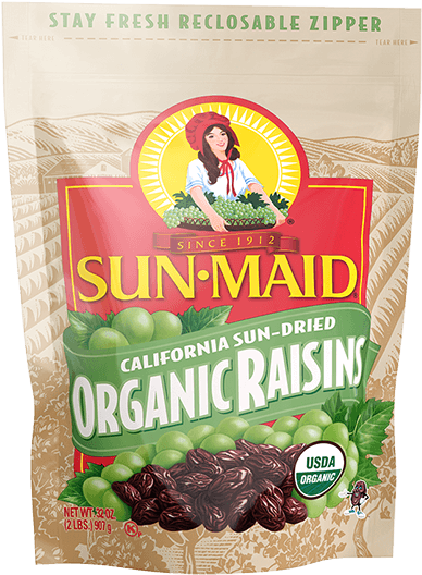 Sun Maid Organic Raisins Packaging PNG