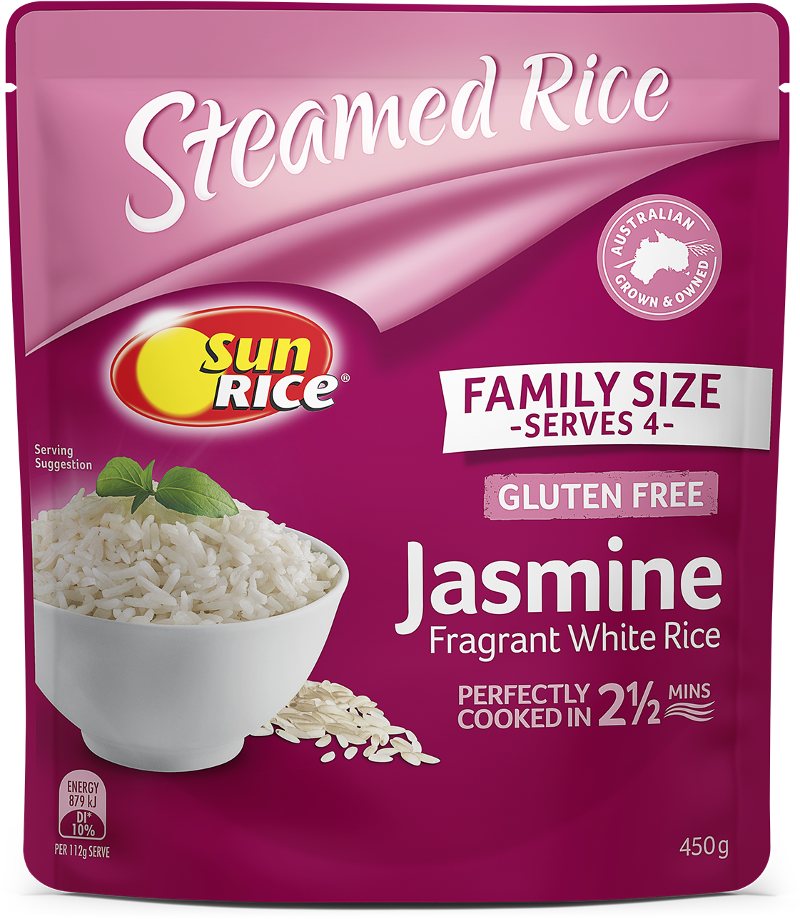 Sun Rice Steamed Jasmine Rice Package PNG