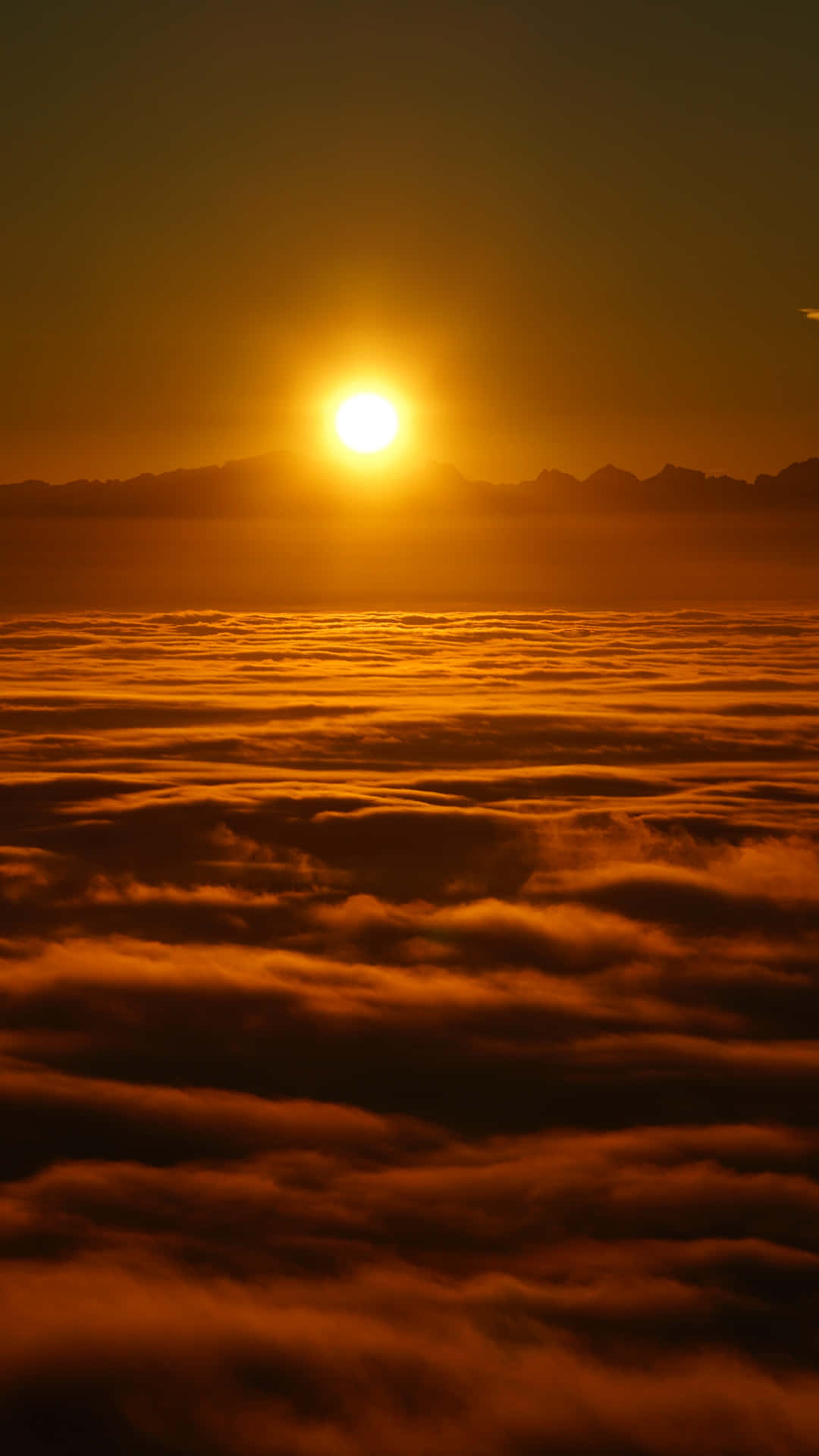 Sun Rise Over Sea Of Clouds Wallpaper