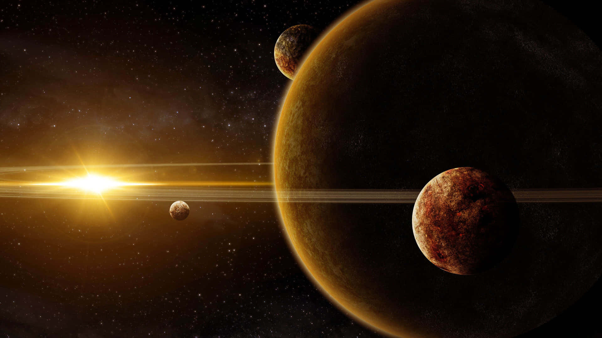Elsol Brillando En El Sistema Solar. Fondo de pantalla
