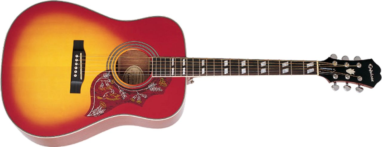 Sunburst Acoustic Guitar PNG