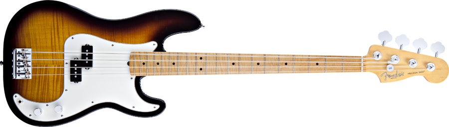 Sunburst Electric Bass Guitar PNG