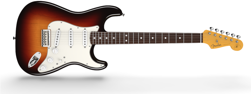 Sunburst Electric Guitar Fender Stratocaster PNG