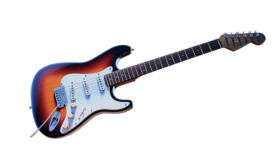 Sunburst Electric Guitar Isolated PNG