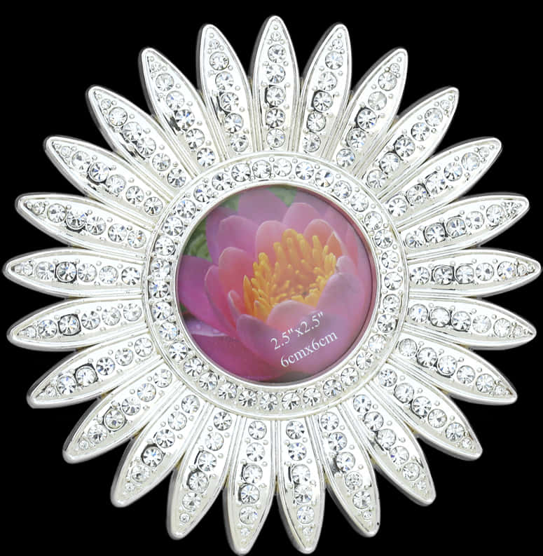 Sunburst Flower Jewel Design PNG