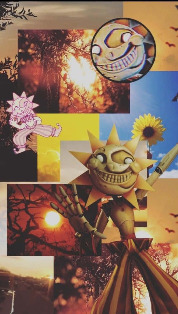 A Collage Of Images Of A Cartoon Character Wallpaper