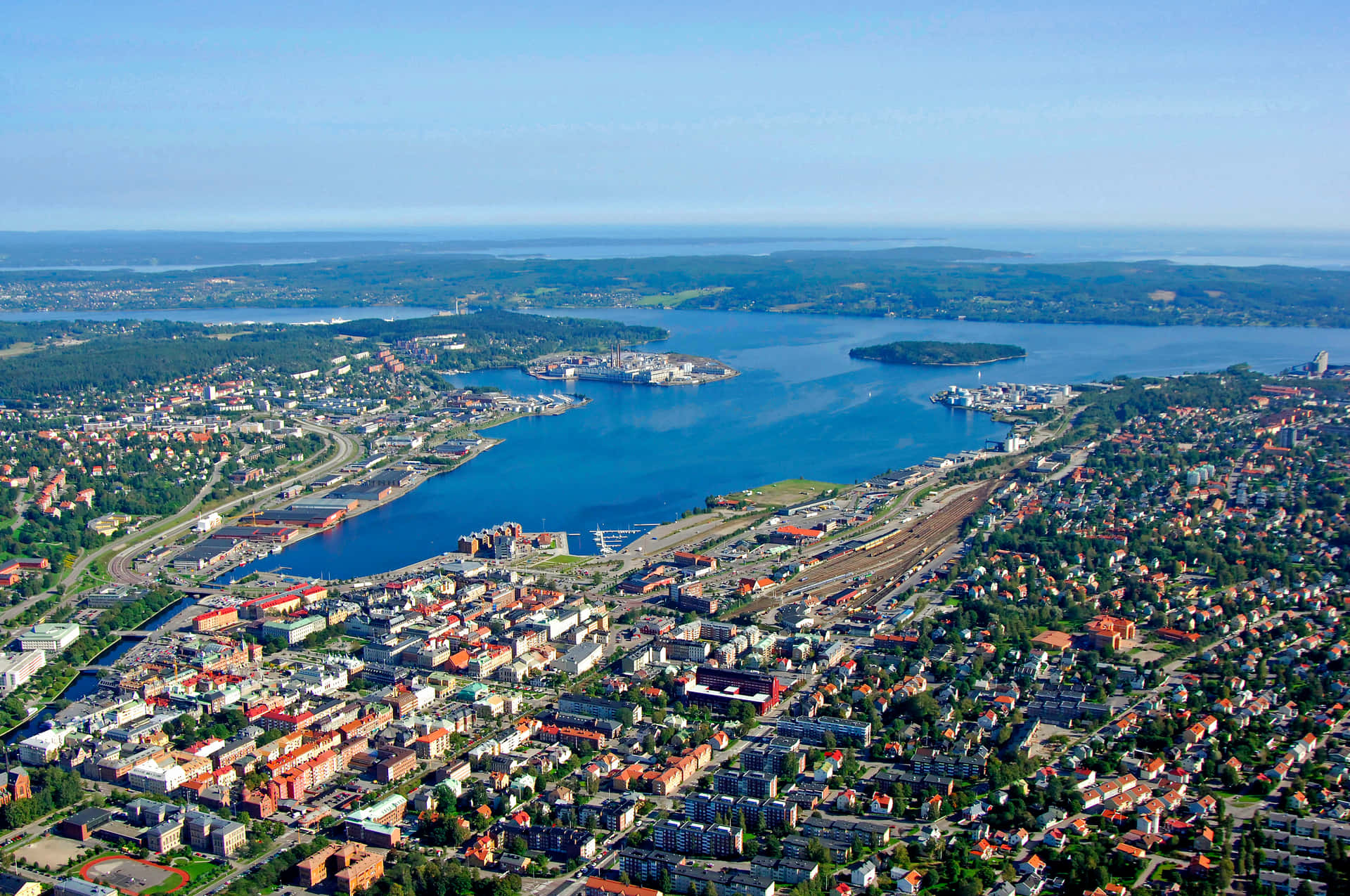 Sundsvall Aerial View Sweden Wallpaper