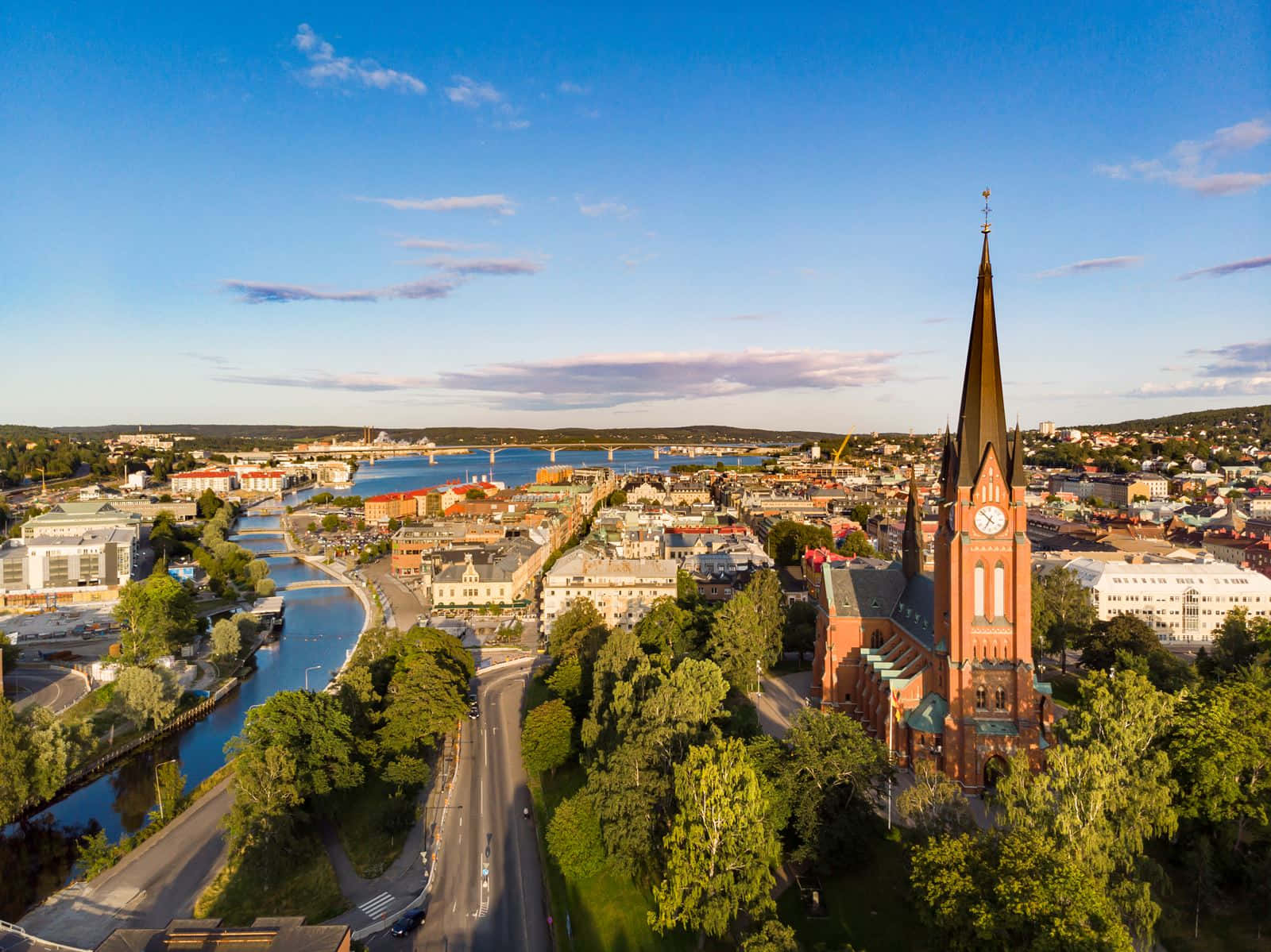 Sundsvall Cityscape Aerial View Wallpaper